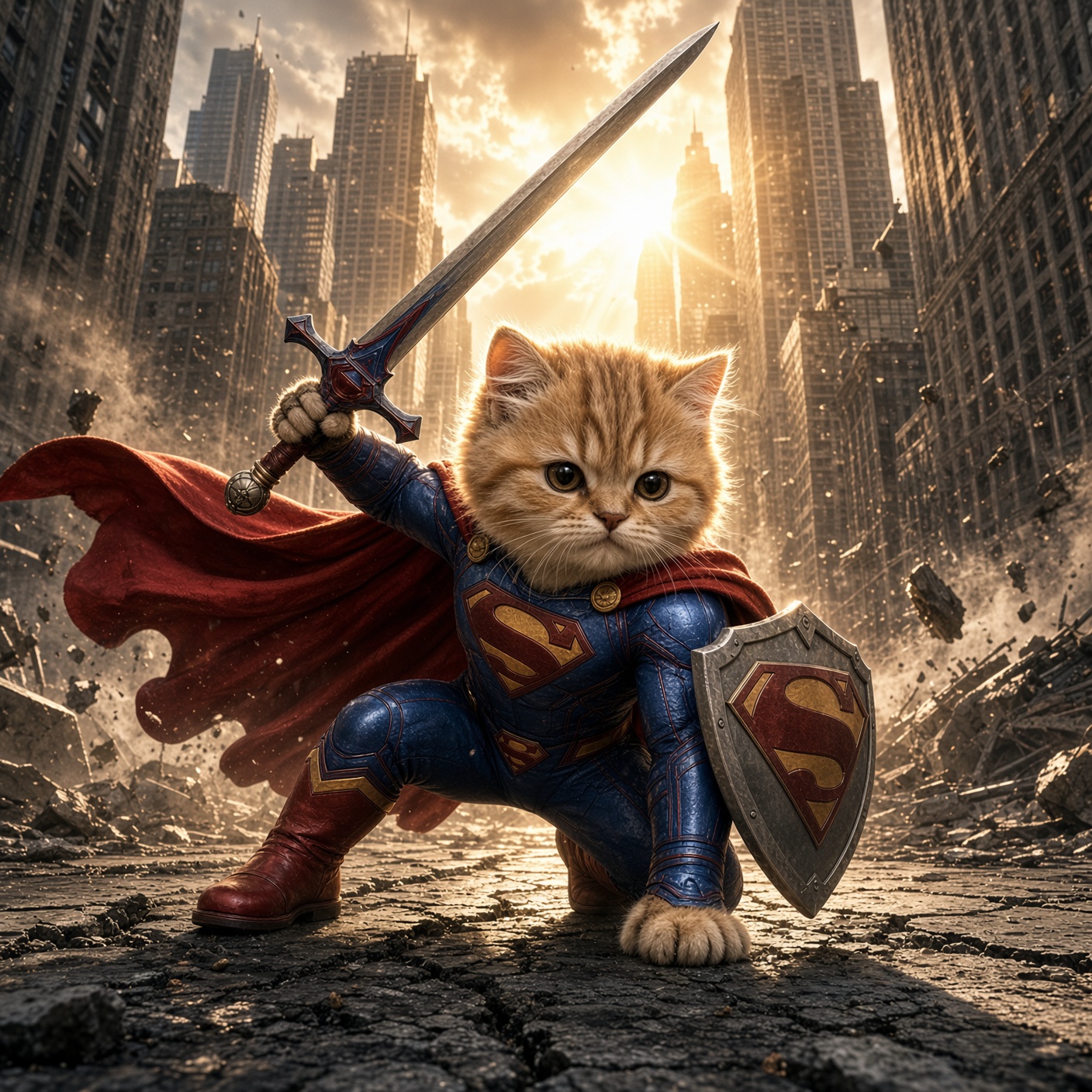 Super Swordcat meme — The landing. You know the one.